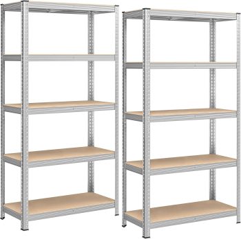 SONGMICS Lot de 2, Étagère de Rangement à 5 Niveaux, Capacité 875 kg