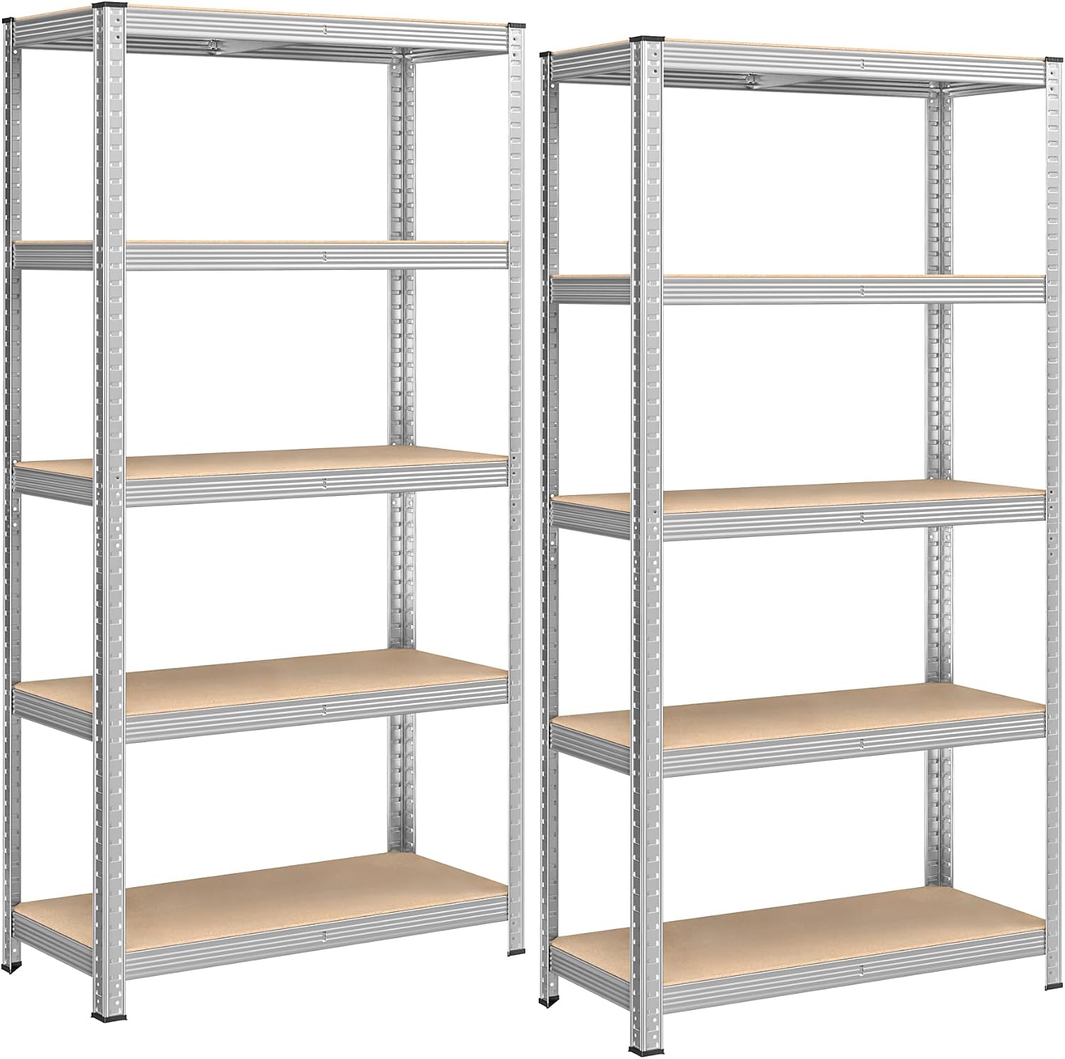 SONGMICS Lot de 2, Étagère de Rangement à 5 Niveaux, Capacité 875 kg