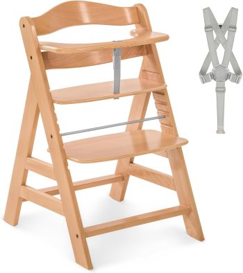hauck Chaise Haute Bébé Évolutive Alpha+ Bois jusqu'à 90 kg, Natural