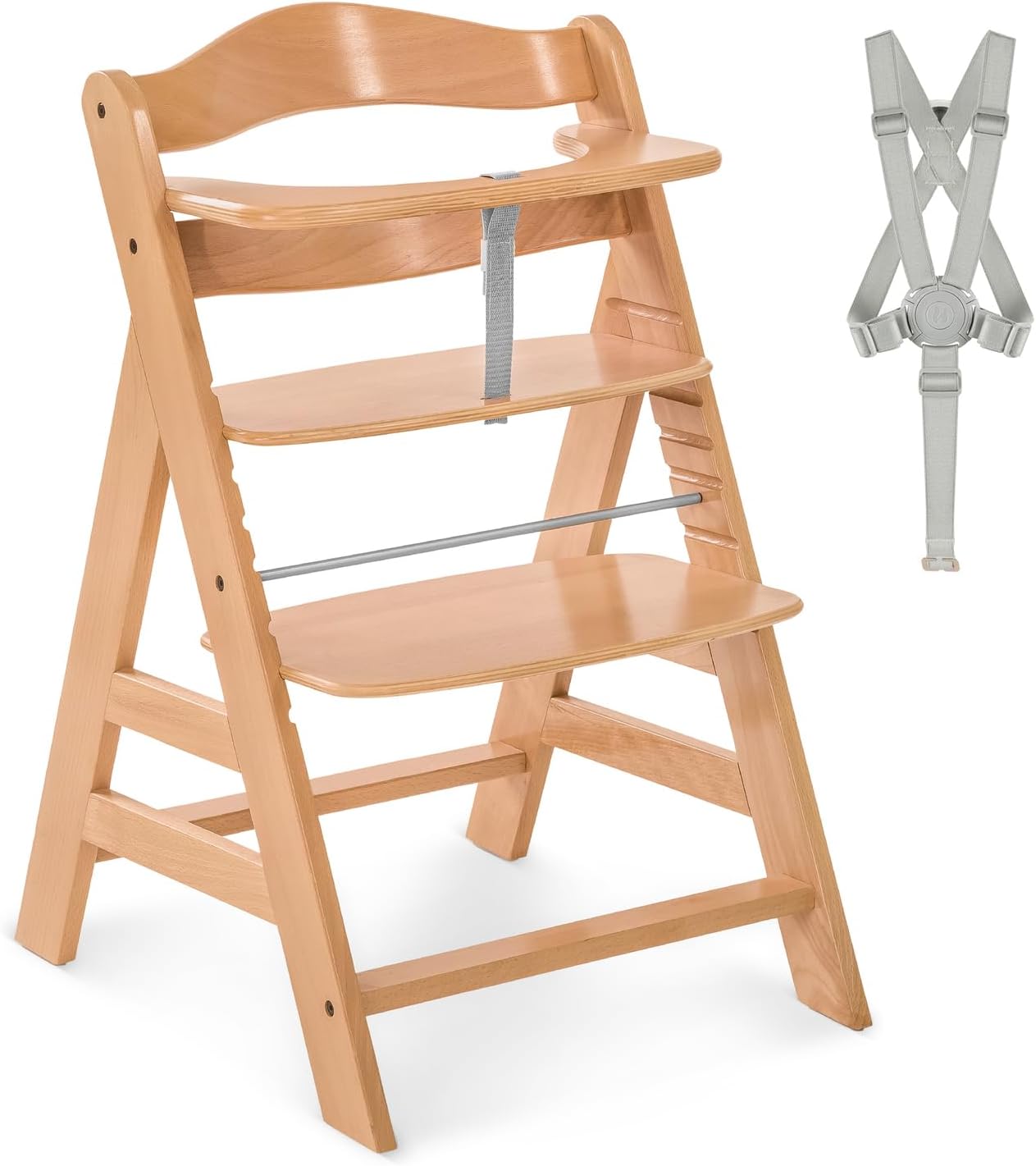 hauck Chaise Haute Bébé Évolutive Alpha+ Bois jusqu'à 90 kg, Natural