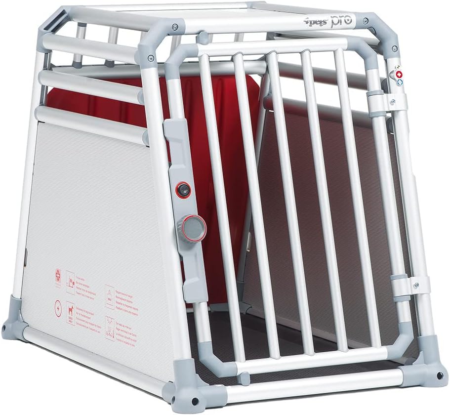 4PETS - Cage pour Chien Pro 2 Taille M - pour Chien de Moins de 30 kg - Caisse de Transport Aluminium Certifiée TÜV