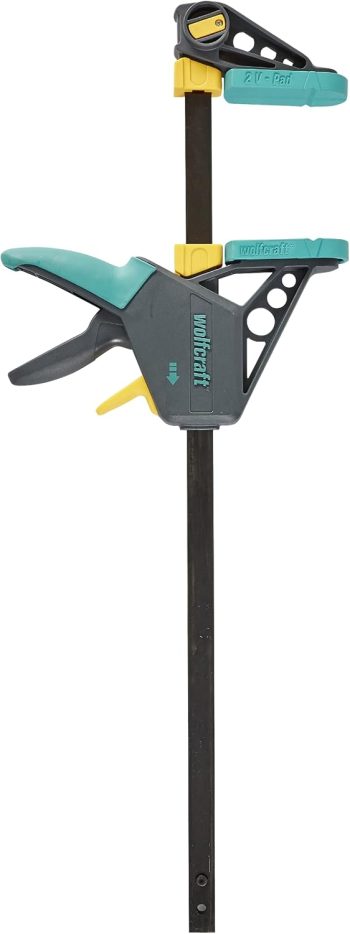 wolfcraft 3032000 - Serre-Joint à une main EHZ PRO 100-450 - Saillie 100 mm - Ouverture 450 mm - Force de serrage max. 120 kg - Garantie 10 ans