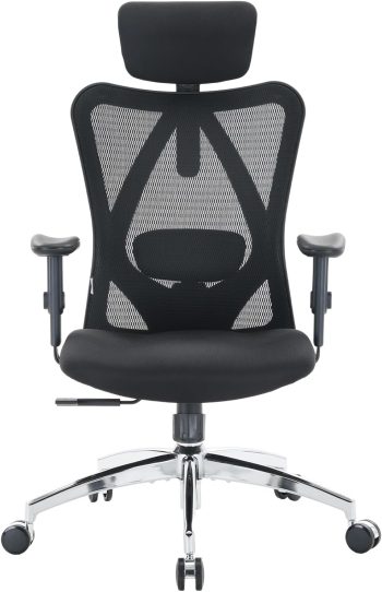 SIHOO M18 Chaise Ergonomique Bureau, Support Lombaire Réglables, Noir