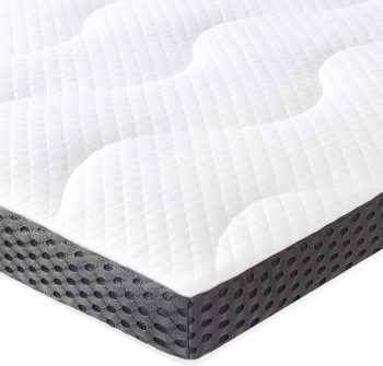 Amazon Basics Surmatelas de Mousse à Mémoire de Forme avec Gel Rafraîchissant Moelleux, 100 x 200 x 7 cm, Blanc