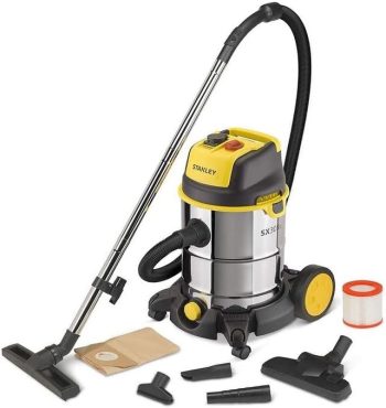STANLEY Aspirateur Solides et Liquides SXVC30XTDE avec Prise Outils Électroportatifs (1600 W, 30 l)