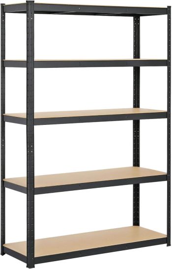 Yaheetech Etagère de Rangement 120 x 45 x 180 cm, Capacité 875 kg, Noir